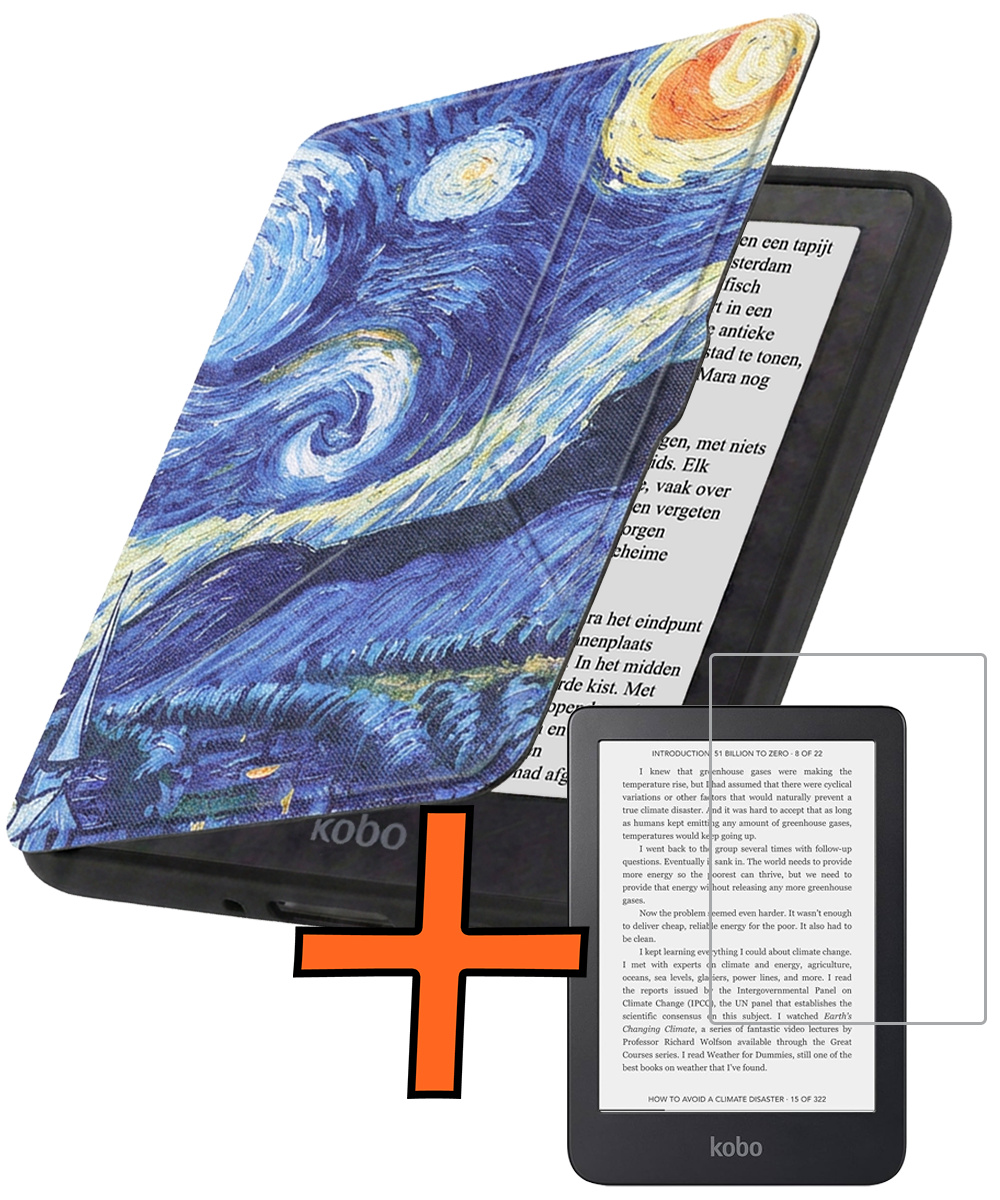Nomfy Nomfy Kobo Nia Hoesje Trifold Met Screenprotector - Sterrenhemel
