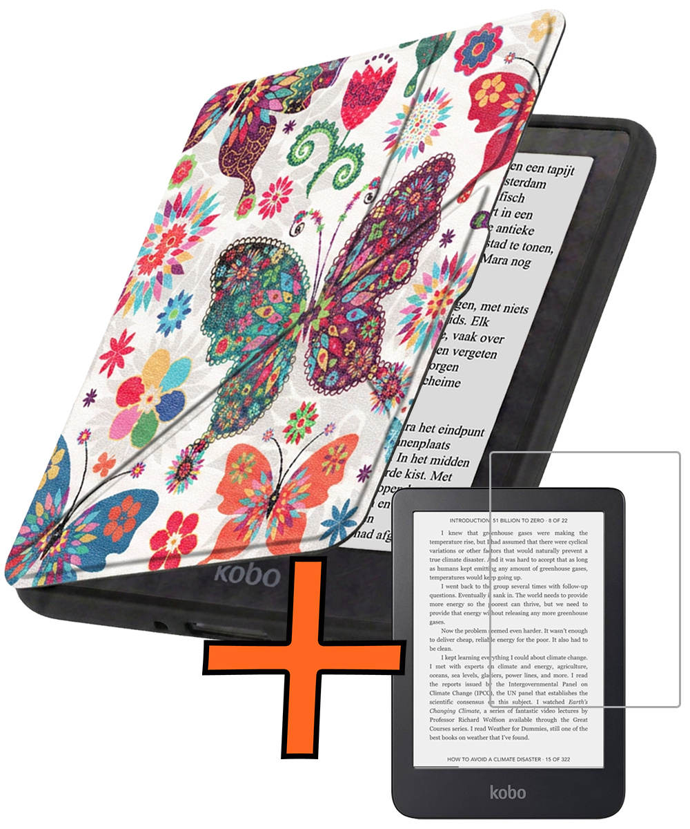 Nomfy Nomfy Kobo Nia Hoesje Trifold Met Screenprotector - Vlinders