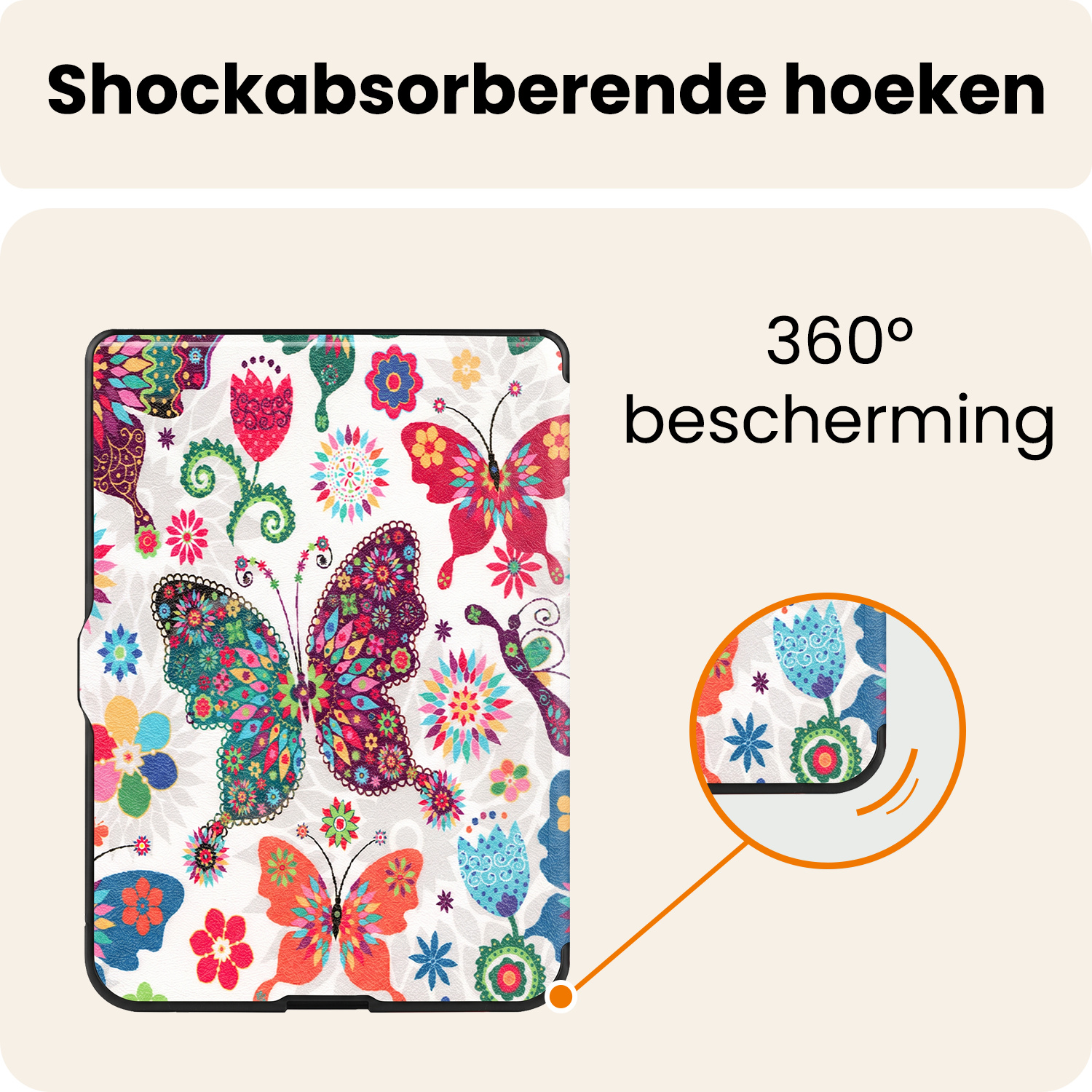 Nomfy Nomfy Kobo Nia Hoesje Trifold Met Screenprotector - Vlinders