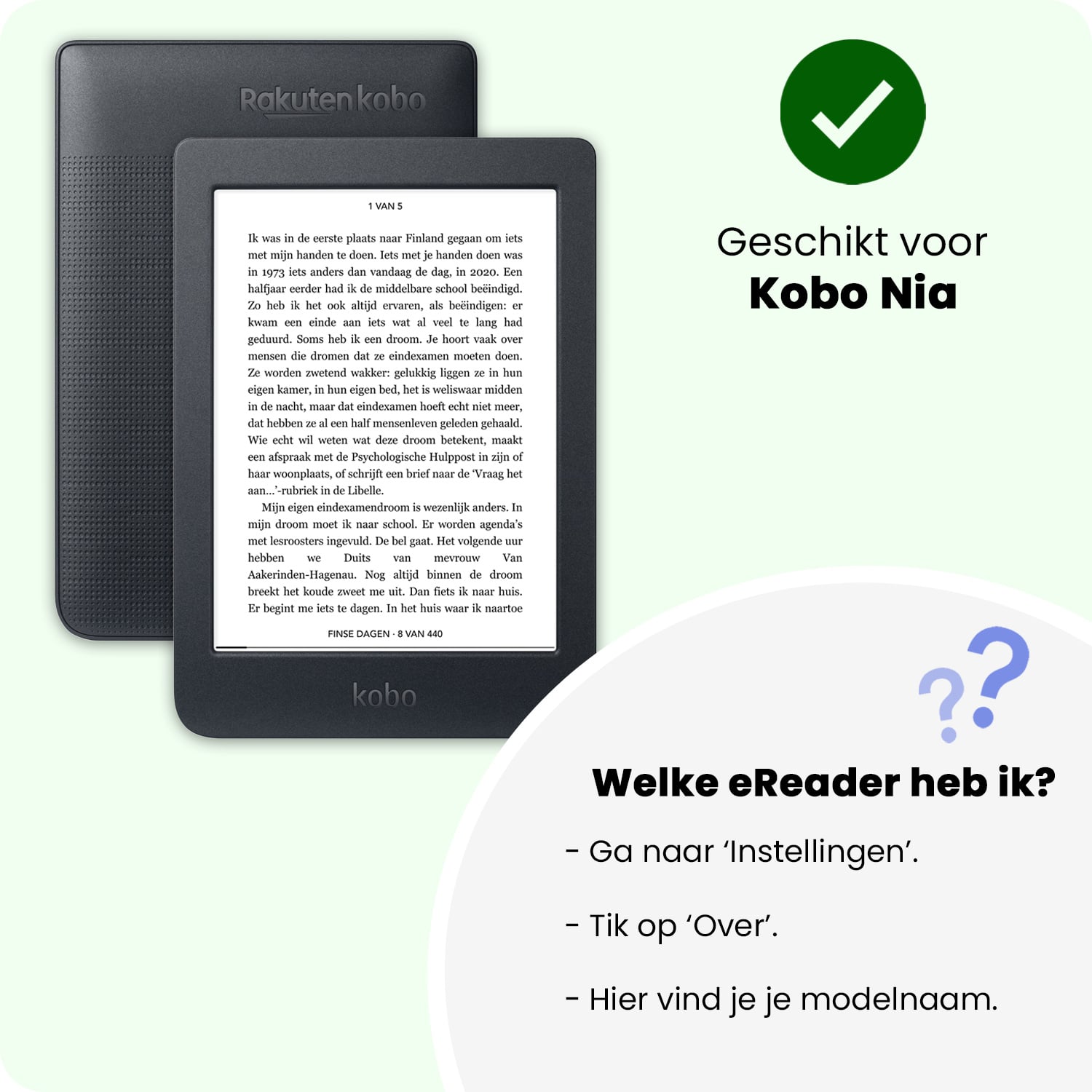 Nomfy Nomfy Kobo Nia Hoesje Trifold Met Screenprotector - Zwart
