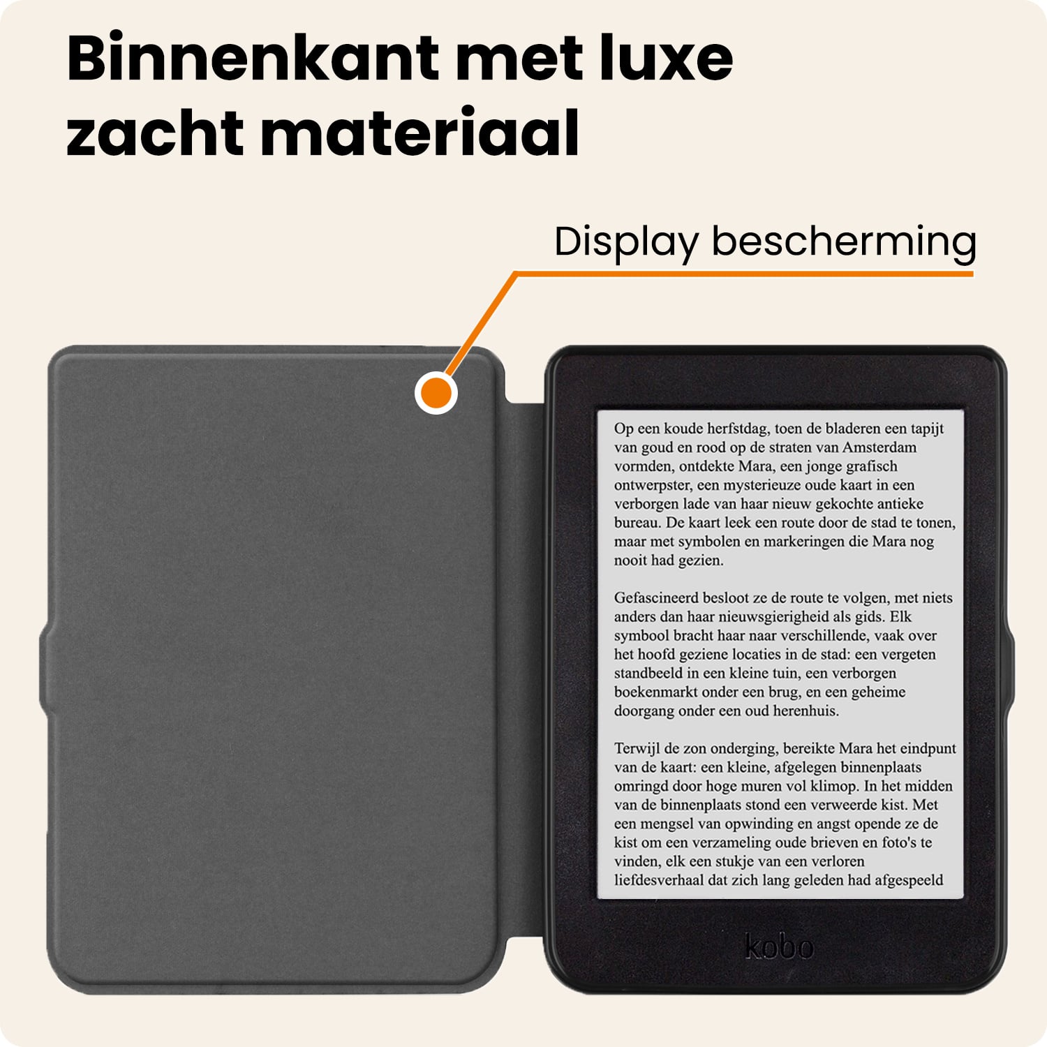Nomfy Nomfy Kobo Nia Hoesje Trifold Met Screenprotector - Zwart