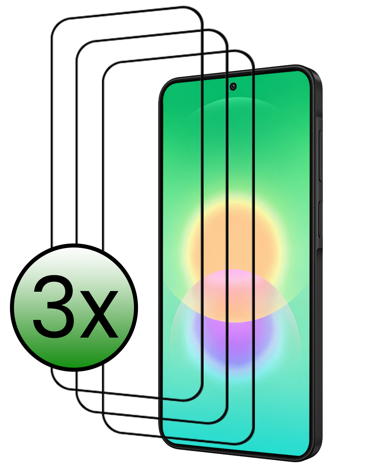 BASEY. BASEY. Samsung Galaxy A27 Screenprotector Glas Full Cover - 3 PACK
