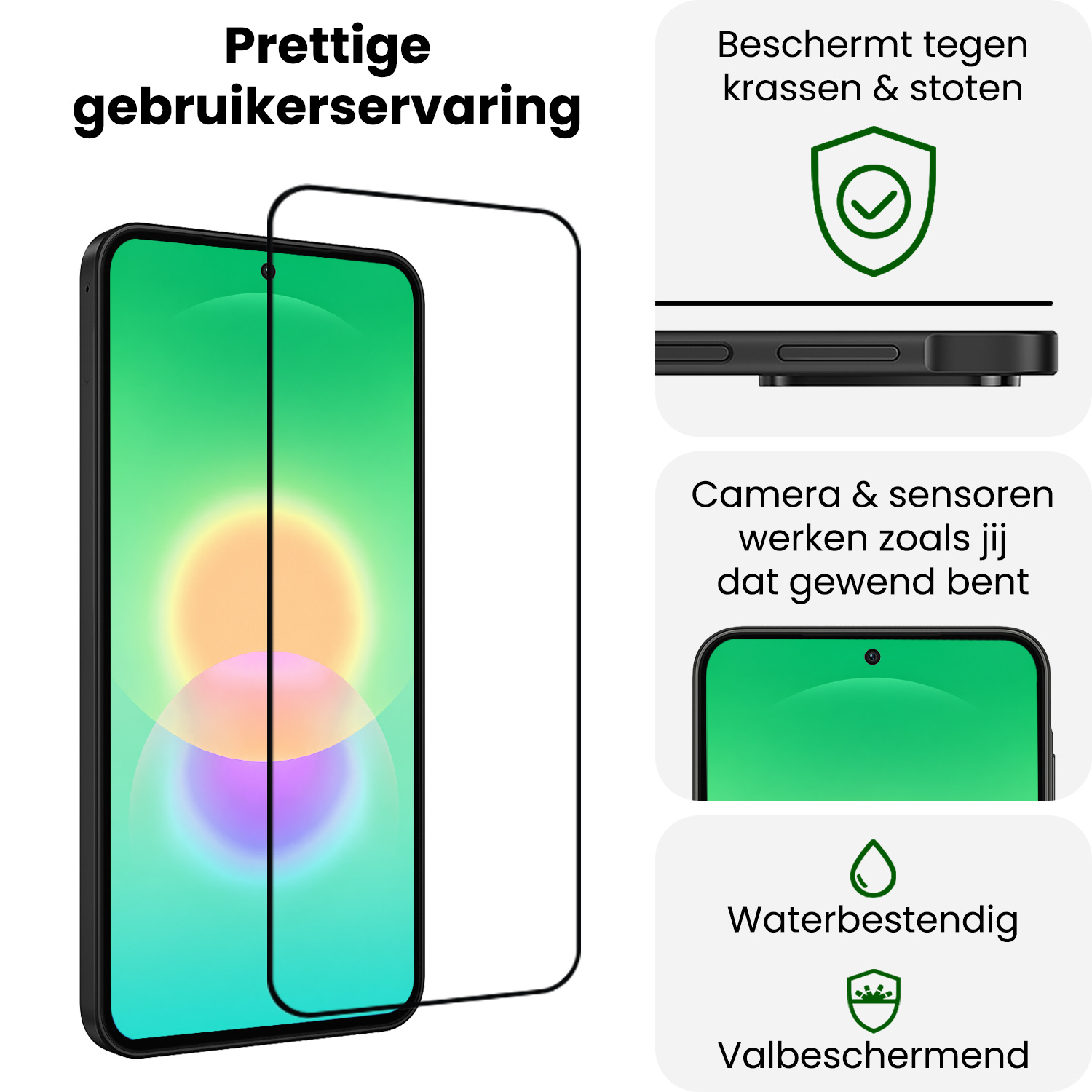 BASEY. BASEY. Samsung Galaxy A27 Screenprotector Glas Full Cover - 3 PACK