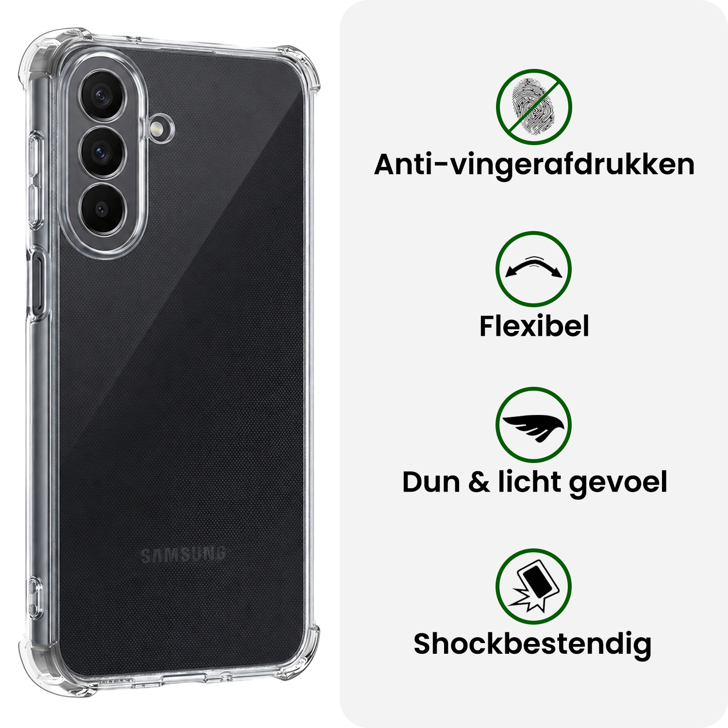 BASEY. BASEY. Samsung Galaxy A27 Hoesje Shockproof - Transparant - 2 PACK
