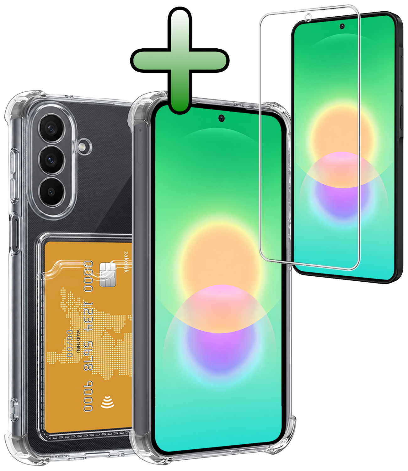 BASEY. BASEY. Samsung Galaxy A27 Hoesje Pashouder Met Screenprotector