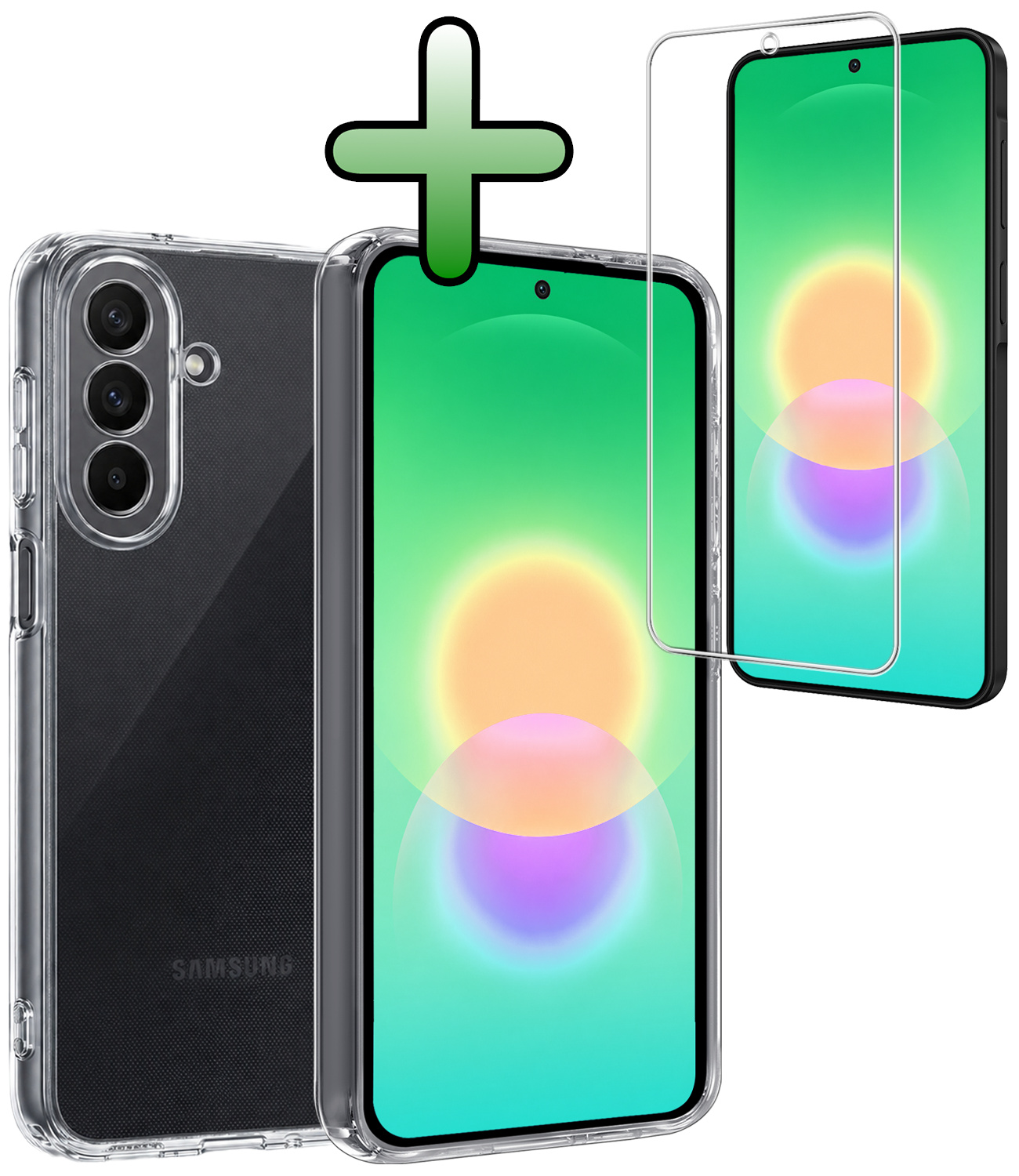 BASEY. BASEY. Samsung Galaxy A27 Hoesje Siliconen Met Screenprotector - Transparant