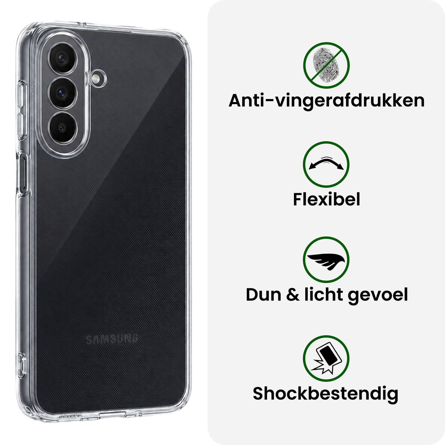 BASEY. BASEY. Samsung Galaxy A27 Hoesje Siliconen Met Screenprotector - Transparant