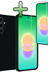 BASEY. BASEY. Samsung Galaxy A27 Hoesje Siliconen Met Screenprotector - Zwart