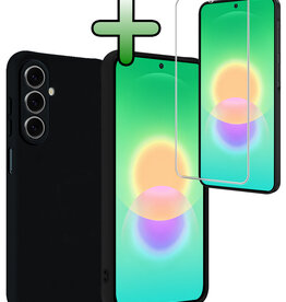 BASEY. BASEY. Samsung Galaxy A27 Hoesje Siliconen Met Screenprotector - Zwart