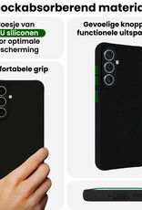 BASEY. BASEY. Samsung Galaxy A27 Hoesje Siliconen Met Screenprotector - Zwart