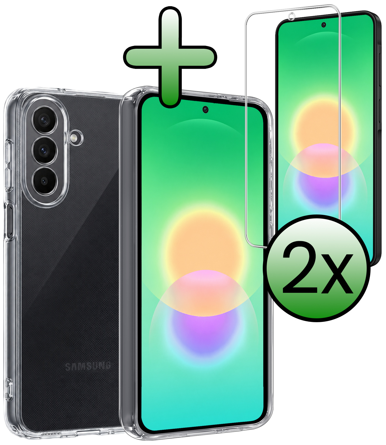 BASEY. BASEY. Samsung Galaxy A27 Hoesje Siliconen Met 2x Screenprotector - Transparant