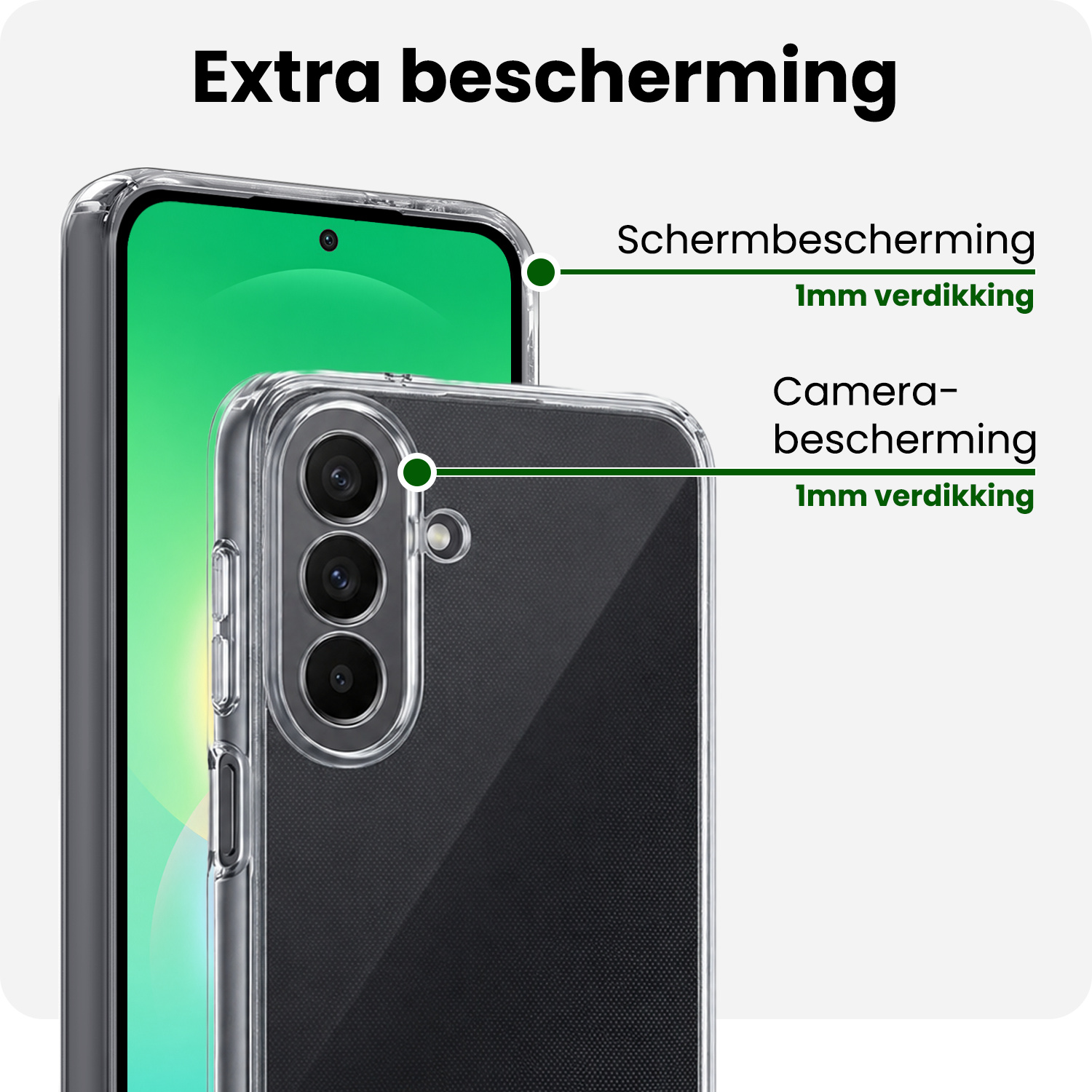 BASEY. BASEY. Samsung Galaxy A27 Hoesje Siliconen Met 2x Screenprotector - Transparant