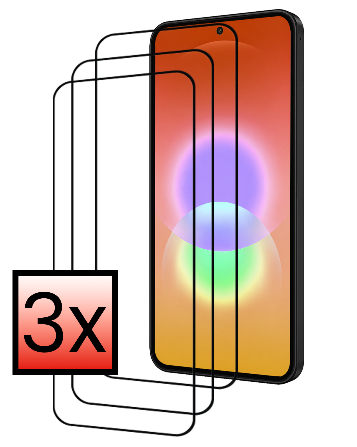 NoXx NoXx Samsung Galaxy A27 Screenprotector Glas Full Cover - 3 PACK