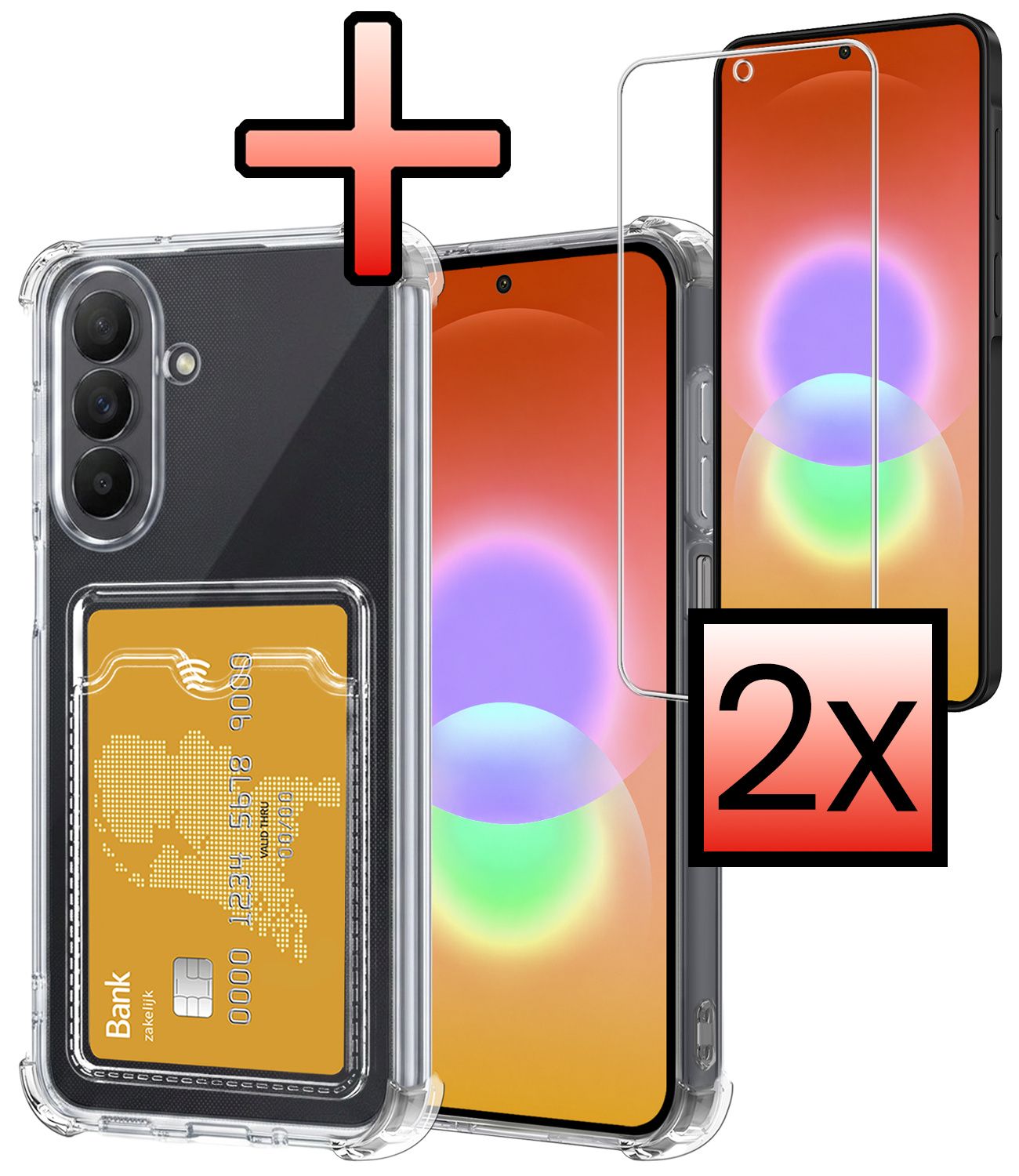 NoXx NoXx Samsung Galaxy A27 Hoesje Pashouder Met 2x Screenprotector