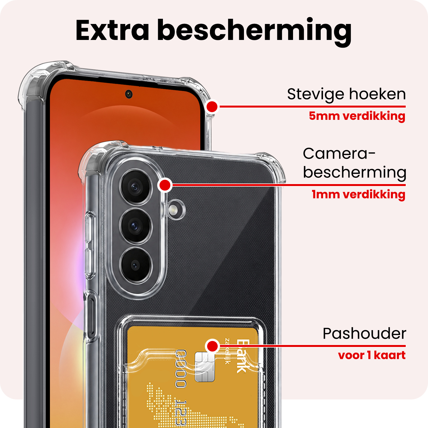NoXx NoXx Samsung Galaxy A27 Hoesje Pashouder Met 2x Screenprotector