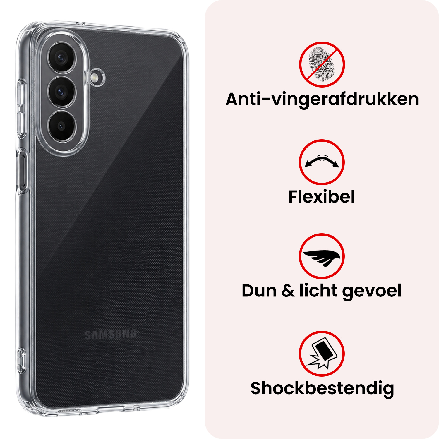 NoXx NoXx Samsung Galaxy A27 Hoesje Siliconen Met Screenprotector - Transparant