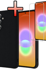 NoXx NoXx Samsung Galaxy A27 Hoesje Siliconen Met Screenprotector - Zwart