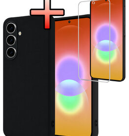 NoXx NoXx Samsung Galaxy A27 Hoesje Siliconen Met Screenprotector - Zwart