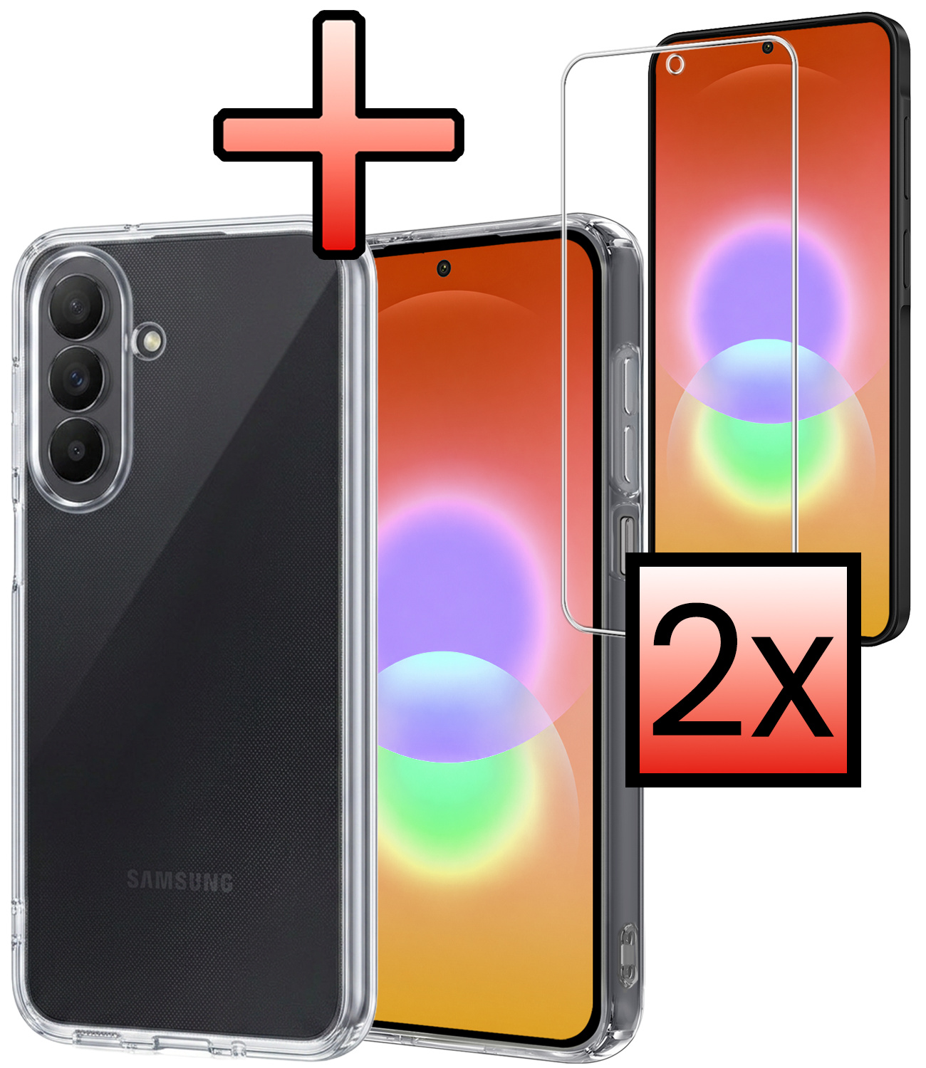 NoXx NoXx Samsung Galaxy A27 Hoesje Siliconen Met 2x Screenprotector - Transparant