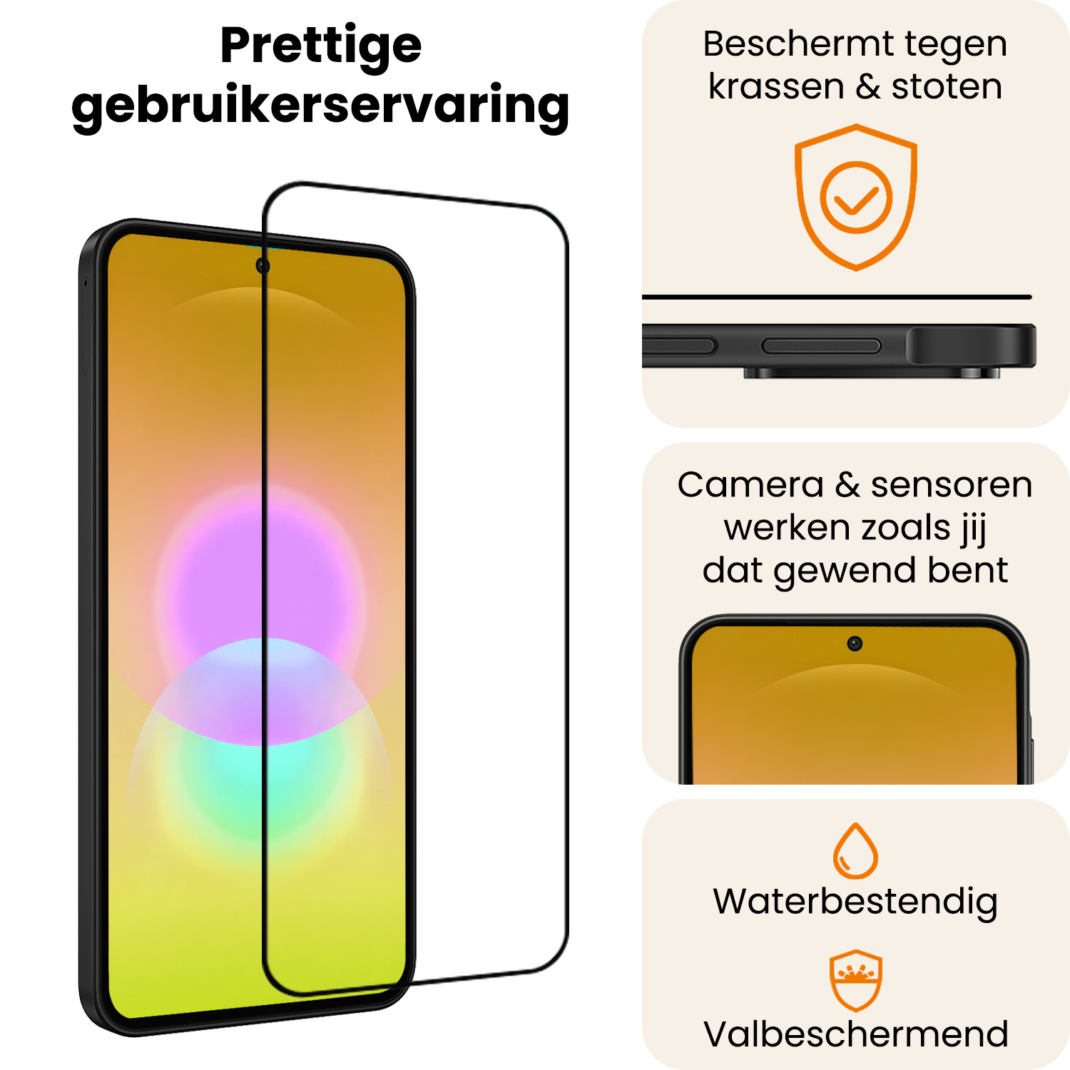 Nomfy Nomfy Samsung Galaxy A27 Screenprotector Glas Full Cover - 2 PACK
