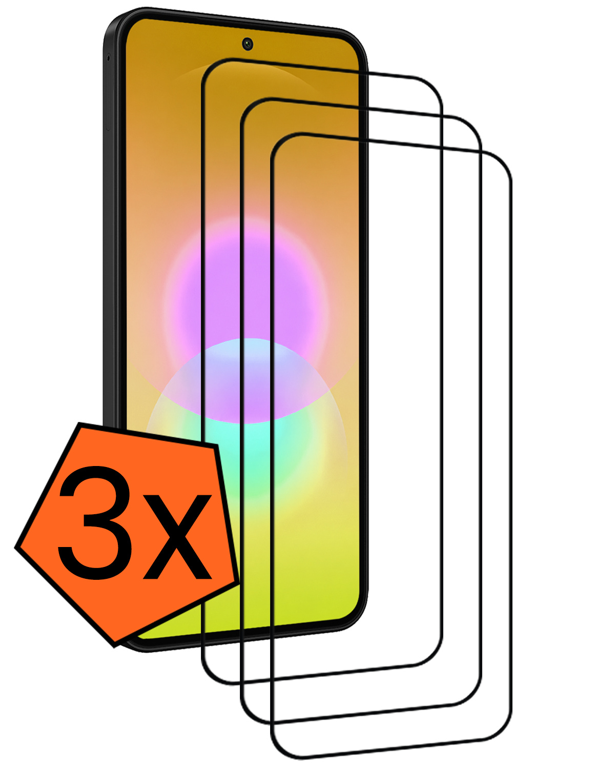 Nomfy Nomfy Samsung Galaxy A27 Screenprotector Glas Full Cover - 3 PACK