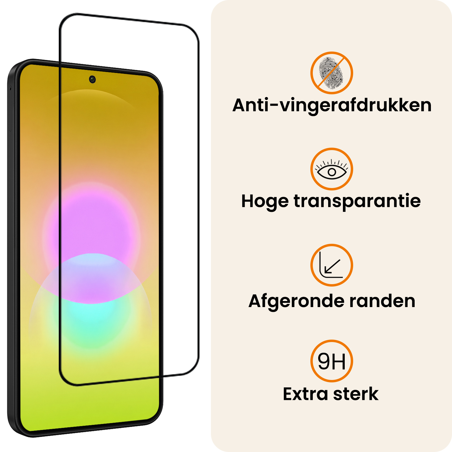 Nomfy Nomfy Samsung Galaxy A27 Screenprotector Glas Full Cover - 3 PACK