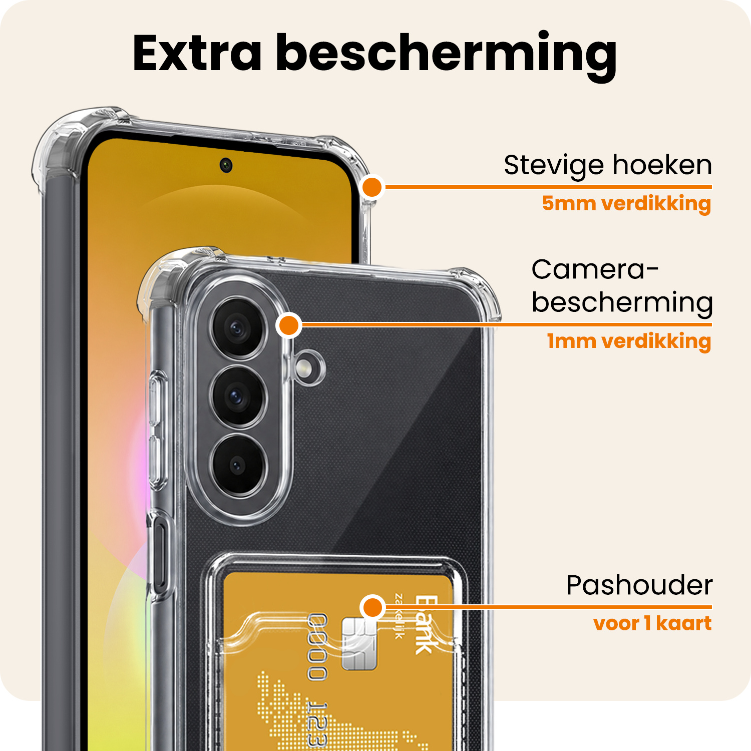 Nomfy Nomfy Samsung Galaxy A27 Hoesje Pashouder Met Screenprotector