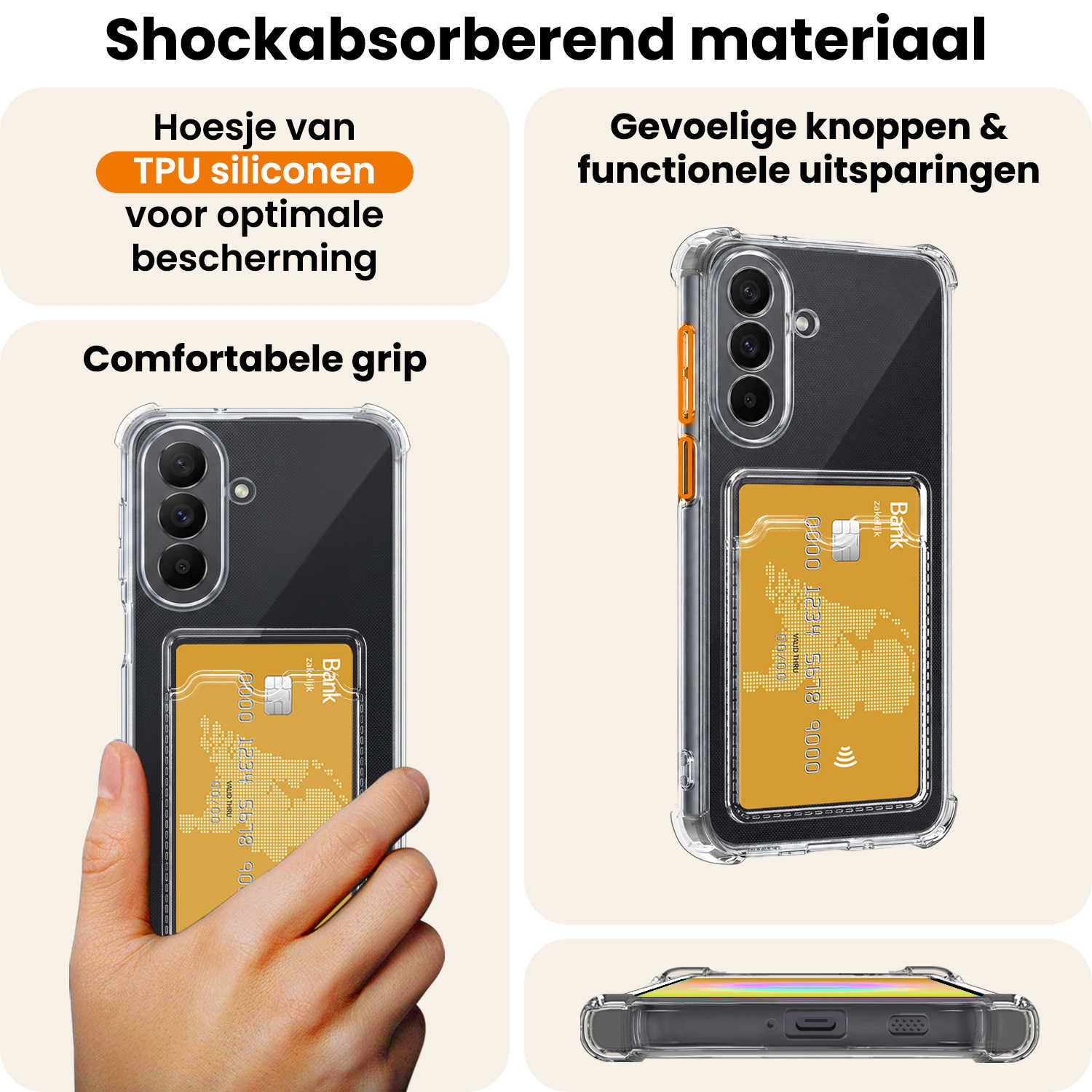 Nomfy Nomfy Samsung Galaxy A27 Hoesje Pashouder Met Screenprotector