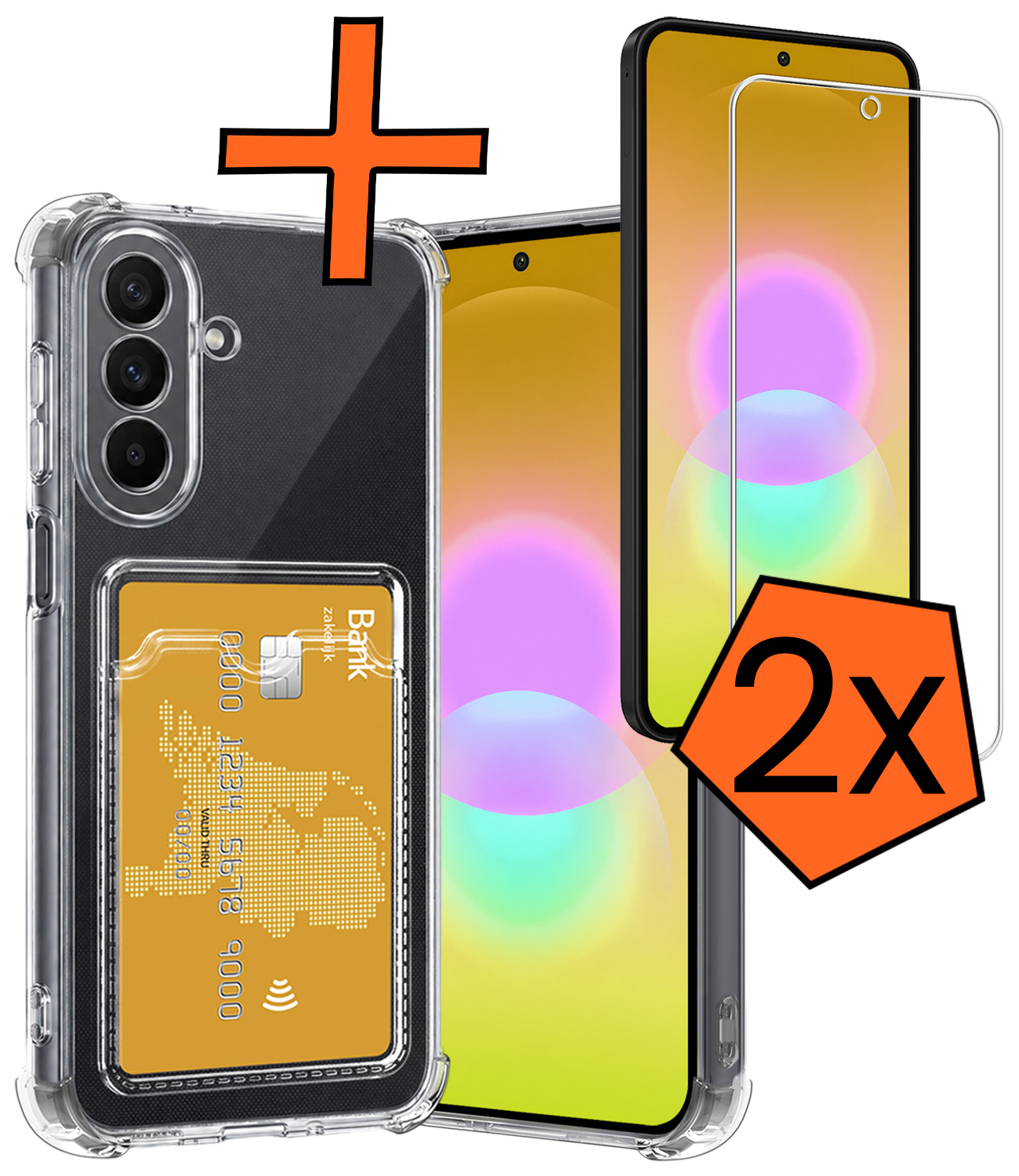 Nomfy Nomfy Samsung Galaxy A27 Hoesje Pashouder Met 2x Screenprotector