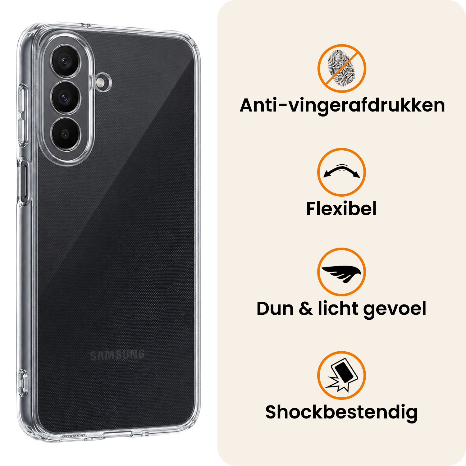 Nomfy Nomfy Samsung Galaxy A27 Hoesje Siliconen Met Screenprotector - Transparant