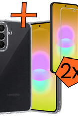 Nomfy Nomfy Samsung Galaxy A27 Hoesje Siliconen Met 2x Screenprotector - Transparant