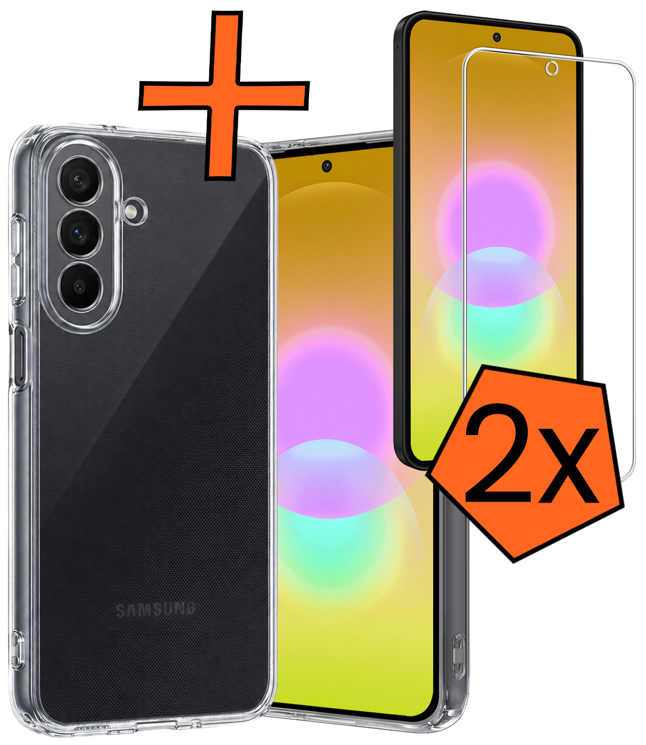 Nomfy Nomfy Samsung Galaxy A27 Hoesje Siliconen Met 2x Screenprotector - Transparant