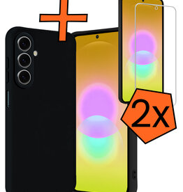 Nomfy Nomfy Samsung Galaxy A27 Hoesje Siliconen Met 2x Screenprotector - Zwart