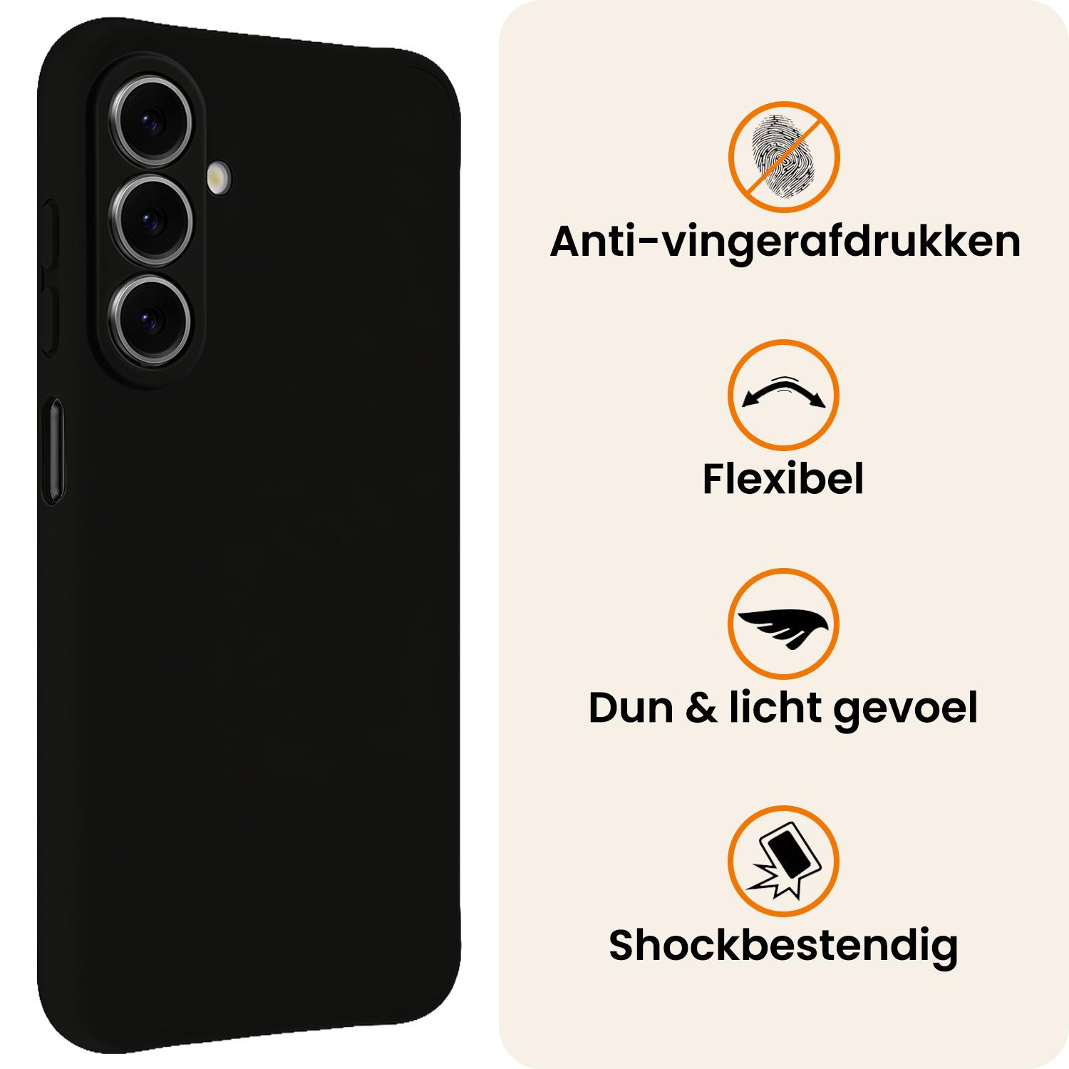 Nomfy Nomfy Samsung Galaxy A27 Hoesje Siliconen Met 2x Screenprotector - Zwart