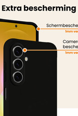 Nomfy Nomfy Samsung Galaxy A27 Hoesje Siliconen Met 2x Screenprotector - Zwart