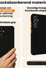 Nomfy Nomfy Samsung Galaxy A27 Hoesje Siliconen Met 2x Screenprotector - Zwart