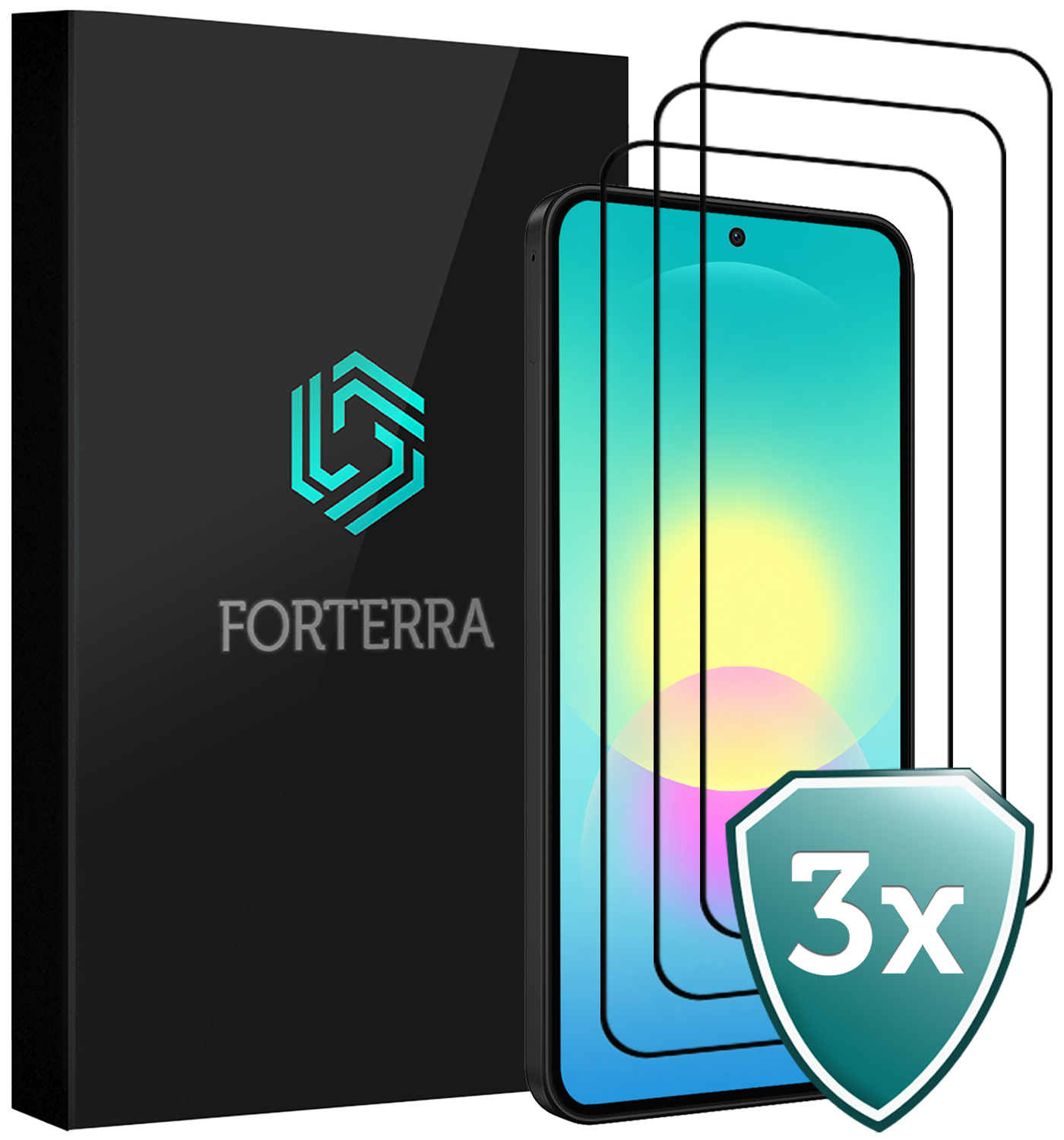 Forterra Forterra Samsung Galaxy A27 Screenprotector Glas Full Cover - 3 PACK