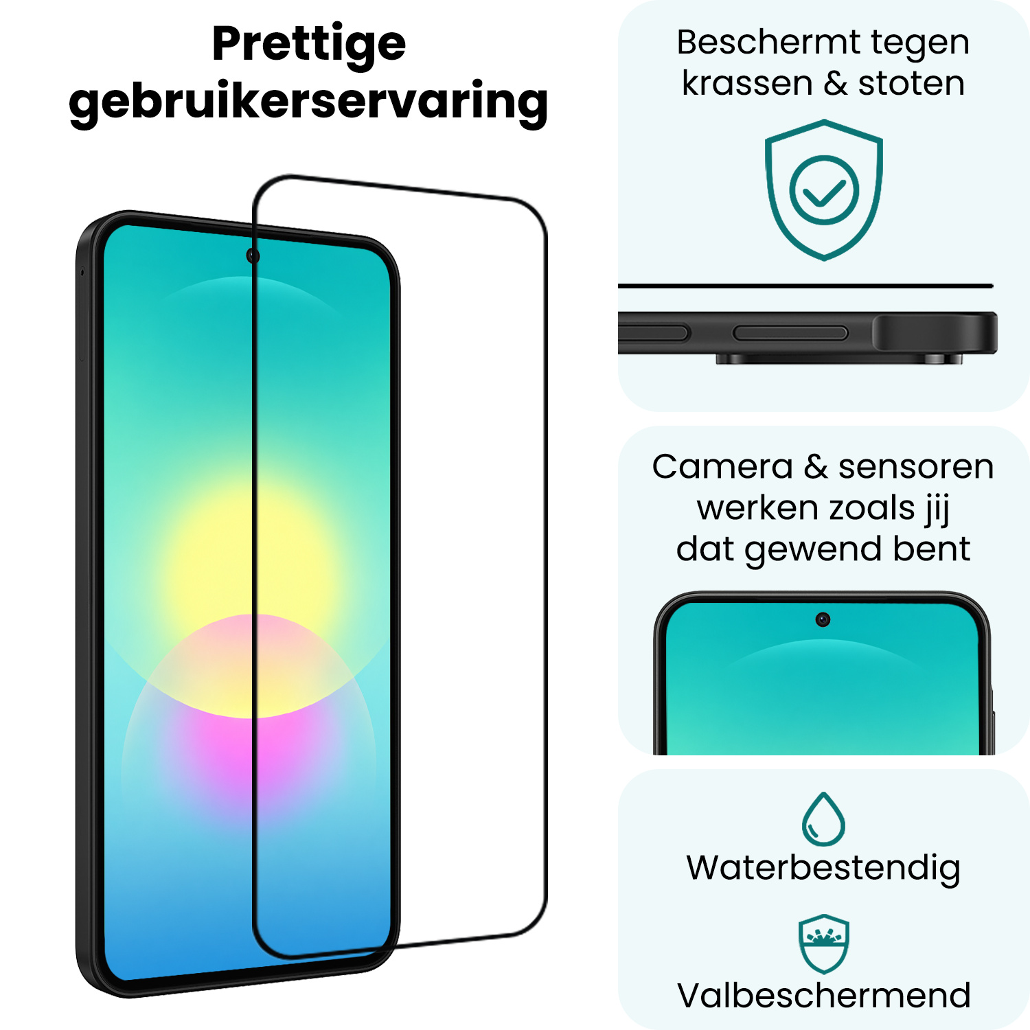 Forterra Forterra Samsung Galaxy A27 Screenprotector Glas Full Cover - 3 PACK