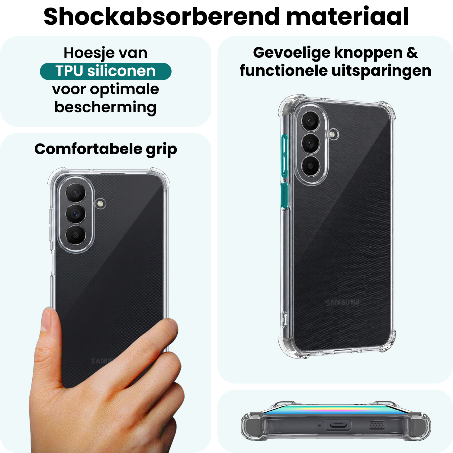 Forterra Forterra Samsung Galaxy A27 Hoesje Shockproof - Transparant - 2 PACK