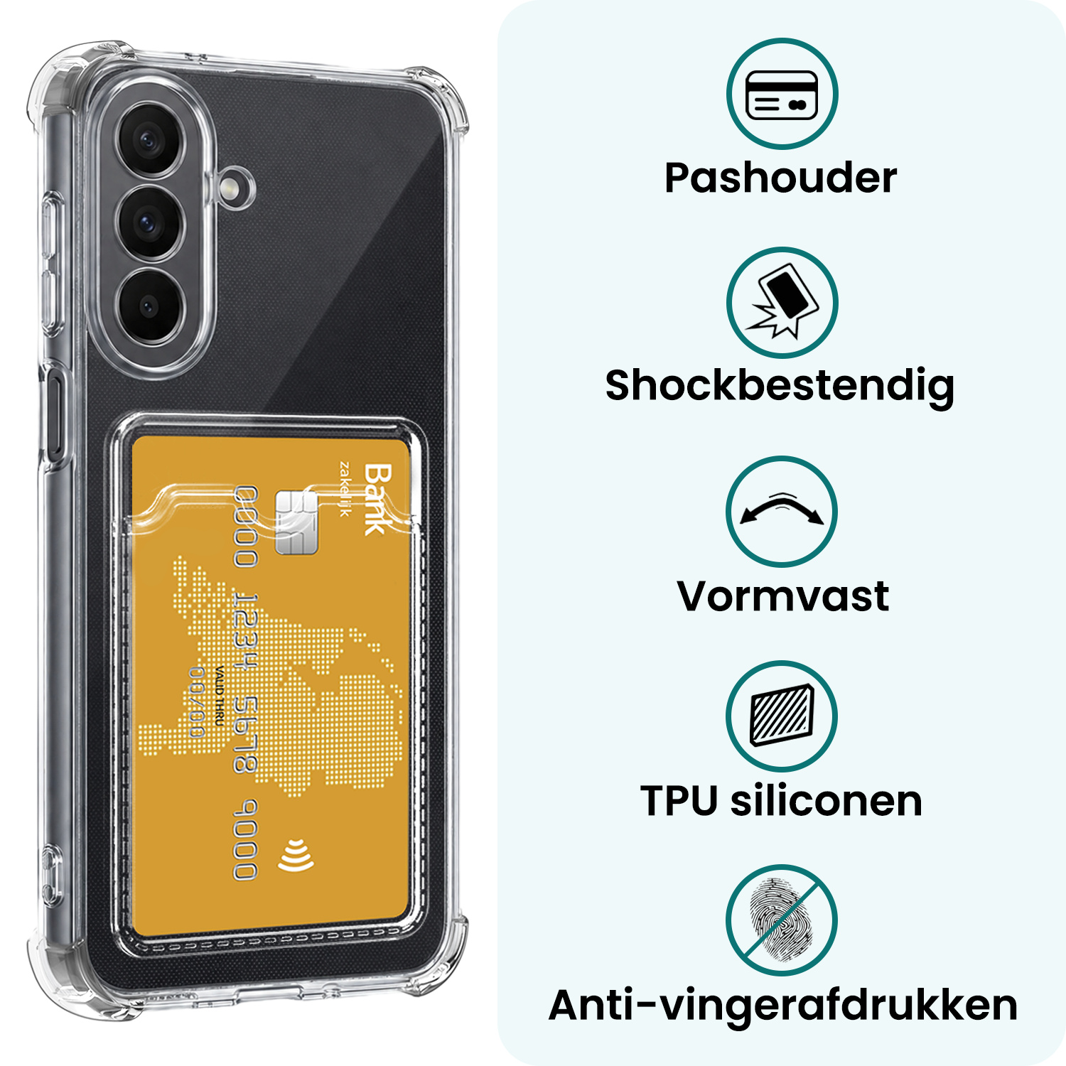 Forterra Forterra Samsung Galaxy A27 Hoesje Pashouder Met Screenprotector