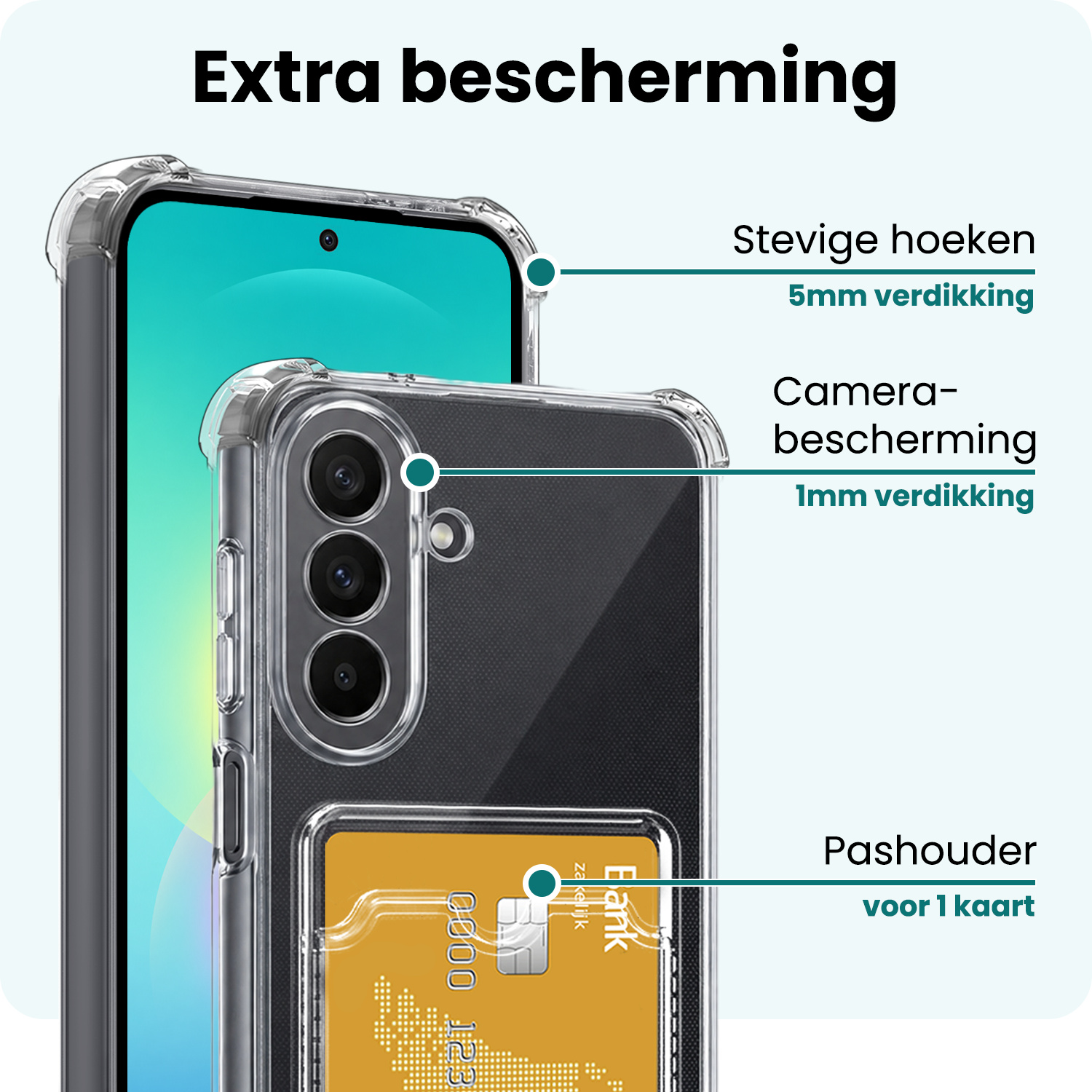 Forterra Forterra Samsung Galaxy A27 Hoesje Pashouder Met Screenprotector