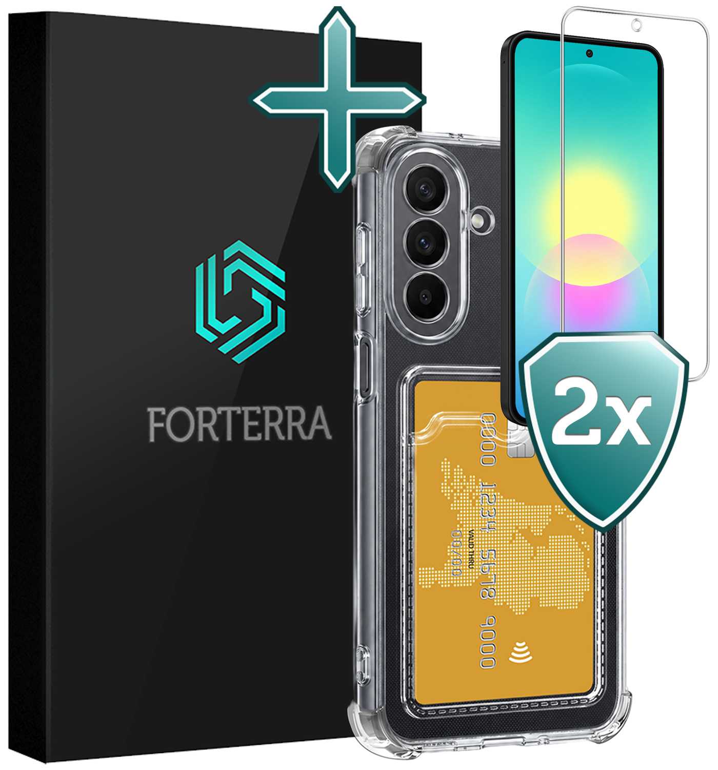 Forterra Forterra Samsung Galaxy A27 Hoesje Pashouder Met 2x Screenprotector