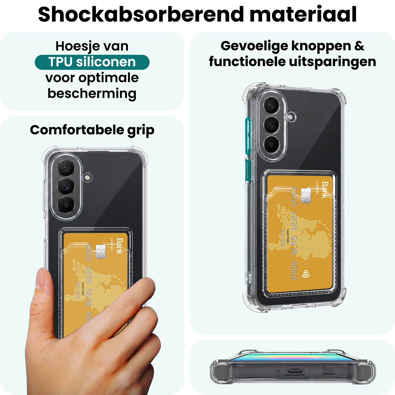 Forterra Forterra Samsung Galaxy A27 Hoesje Pashouder Met 2x Screenprotector