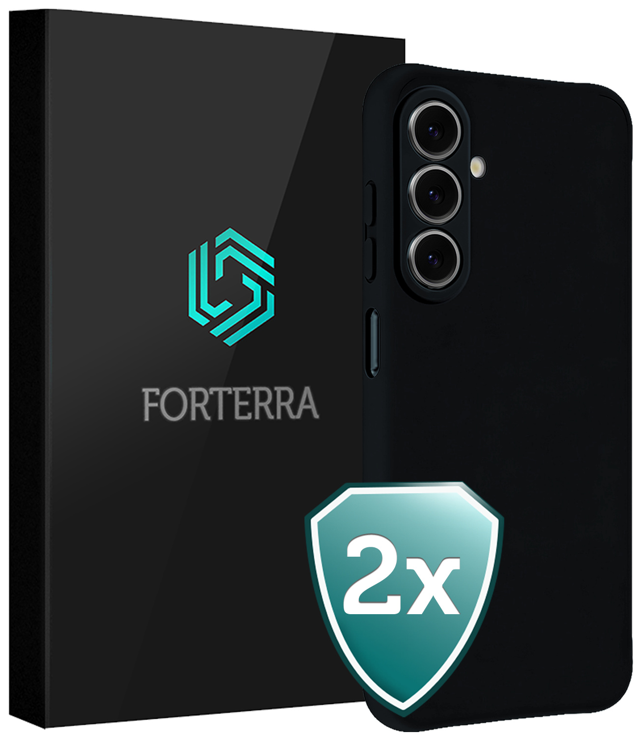 Forterra Forterra Samsung Galaxy A27 Hoesje Siliconen - Zwart - 2 PACK
