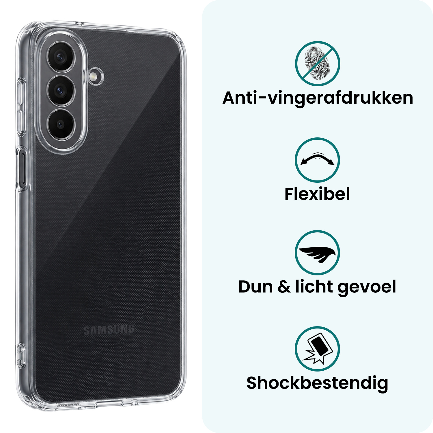 Forterra Forterra Samsung Galaxy A27 Hoesje Siliconen Met Screenprotector - Transparant