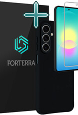 Forterra Forterra Samsung Galaxy A27 Hoesje Siliconen Met Screenprotector - Zwart