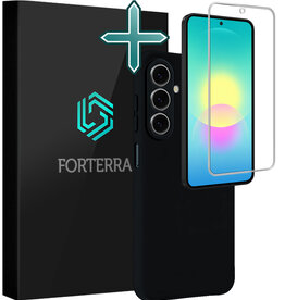 Forterra Forterra Samsung Galaxy A27 Hoesje Siliconen Met Screenprotector - Zwart