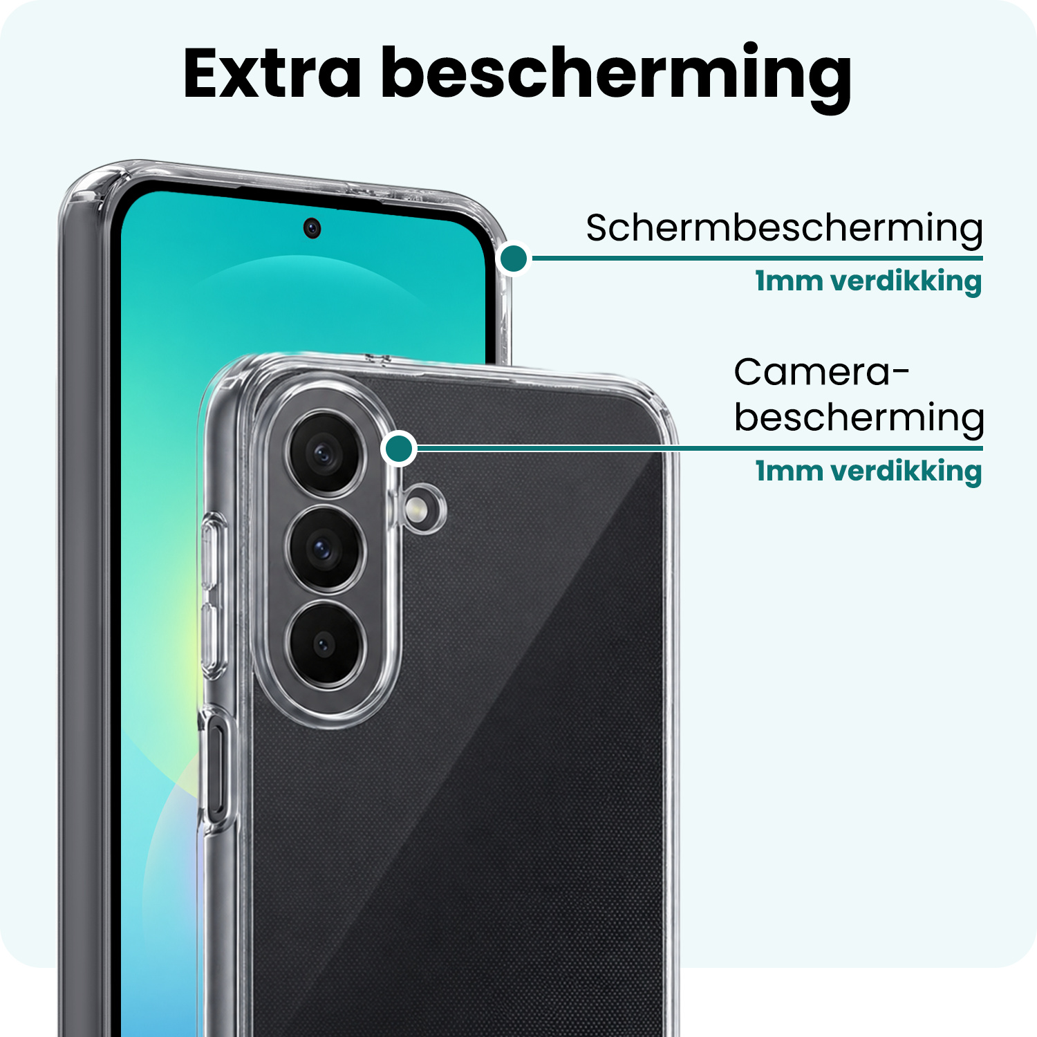 Forterra Forterra Samsung Galaxy A27 Hoesje Siliconen Met 2x Screenprotector - Transparant