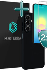 Forterra Forterra Samsung Galaxy A27 Hoesje Siliconen Met 2x Screenprotector - Zwart