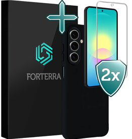 Forterra Forterra Samsung Galaxy A27 Hoesje Siliconen Met 2x Screenprotector - Zwart